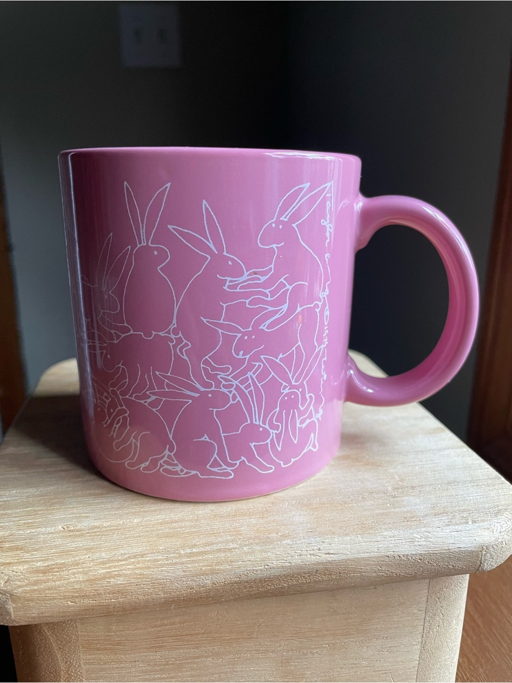 Vintage Taylor & Ng Pink Naughty Rabbit Mug San Francisco Made in Japan 1970s